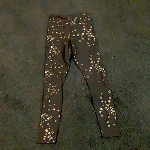 Black starred workout leggings